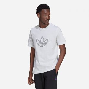 חולצת T אדידס לגברים Adidas Originals Outline Logo - לבן