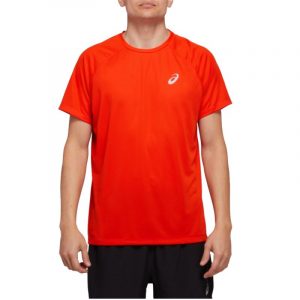 חולצת T אסיקס לגברים Asics Sport Run Top - אדום