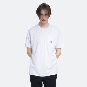 חולצת T קארהארט לגברים Carhartt WIP Pocket - לבן