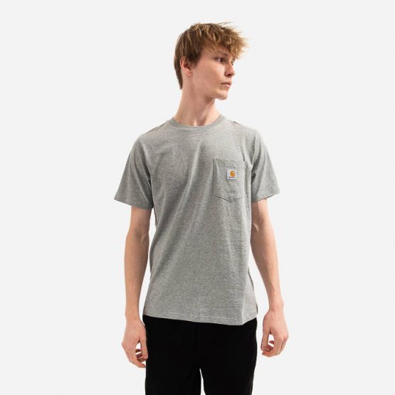 חולצת טי שירט קארהארט לגברים Carhartt WIP Pocket - אפור בהיר