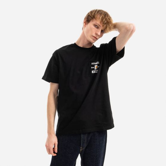 חולצת טי שירט קארהארט לגברים Carhartt WIP Scramble Pocket - שחור