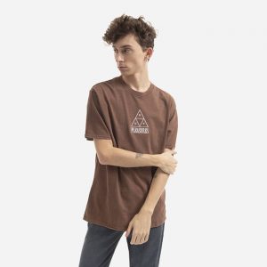 חולצת T HUF לגברים HUF x PLEASURES Dyed - חום