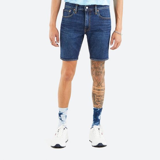 מכנס ברמודה ליוויס לגברים Levi's 412 Slim Short - כחול ג'ינס