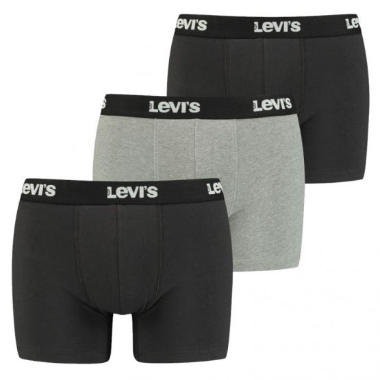 תחתוני ליוויס לגברים Levis Boxer 3 Pairs Briefs Underwear - שחור