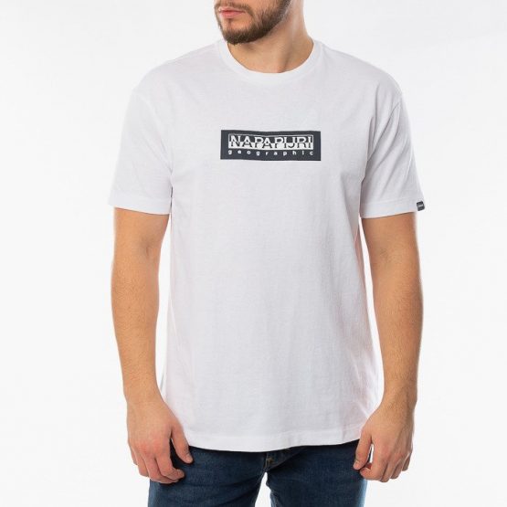 חולצת טי שירט נפפירי לגברים Napapijri Sox SS  T-shirt - לבן