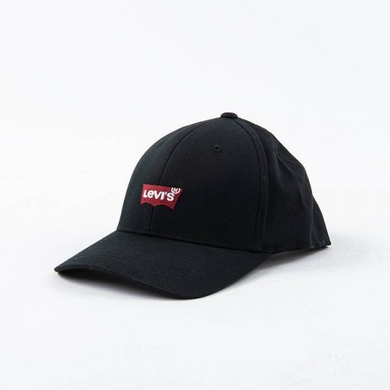כובע ליוויס לגברים Levi's Mid Batwing Flexfit - שחור