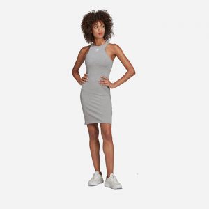 שמלה קצרה אדידס לנשים Adidas Originals Originals Adicolor Essentials Rib Tank Dress - אפור