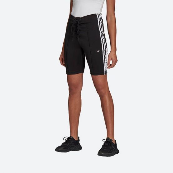 מכנס ספורט אדידס לנשים Adidas Originals Laced High-Waisted Shorts - שחור