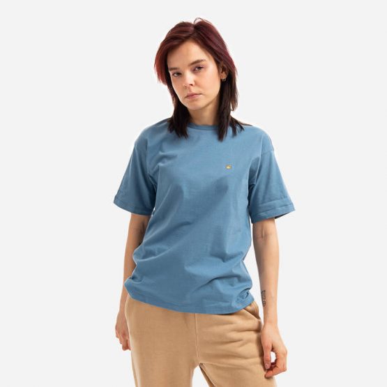 חולצת טי שירט קארהארט לנשים Carhartt WIP S/S Chase - כחול