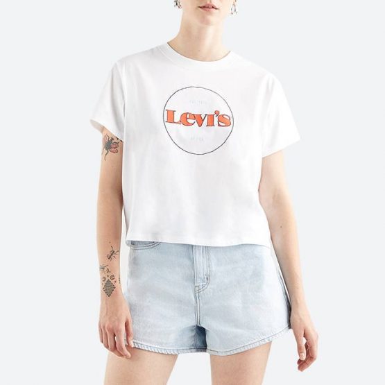 חולצת טי שירט ליוויס לנשים Levis graphic Varsity - לבן