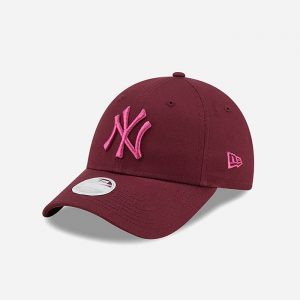 כובע ניו ארה לנשים New Era Yankees League Essential 9Forty - בורדו