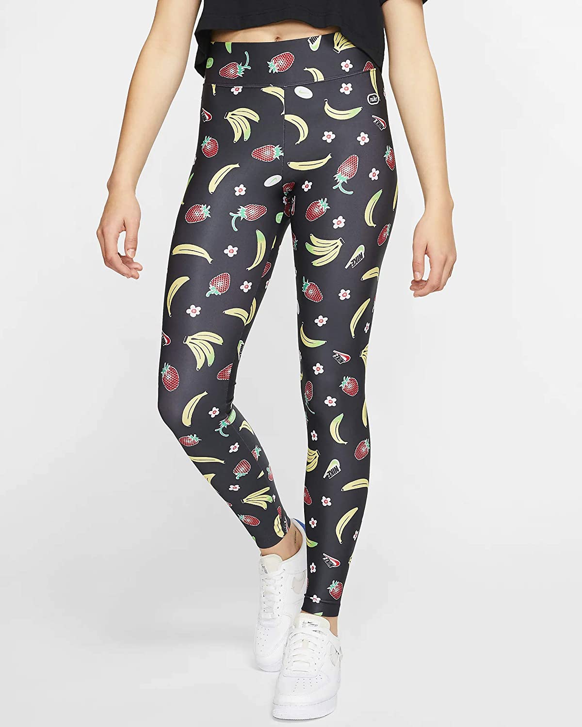 טייץ נייק לנשים Nike fruit printed tights icon - שחור/צבעוני