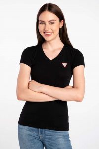 חולצת T גס לנשים Guess MINI TRIANGLE - שחור