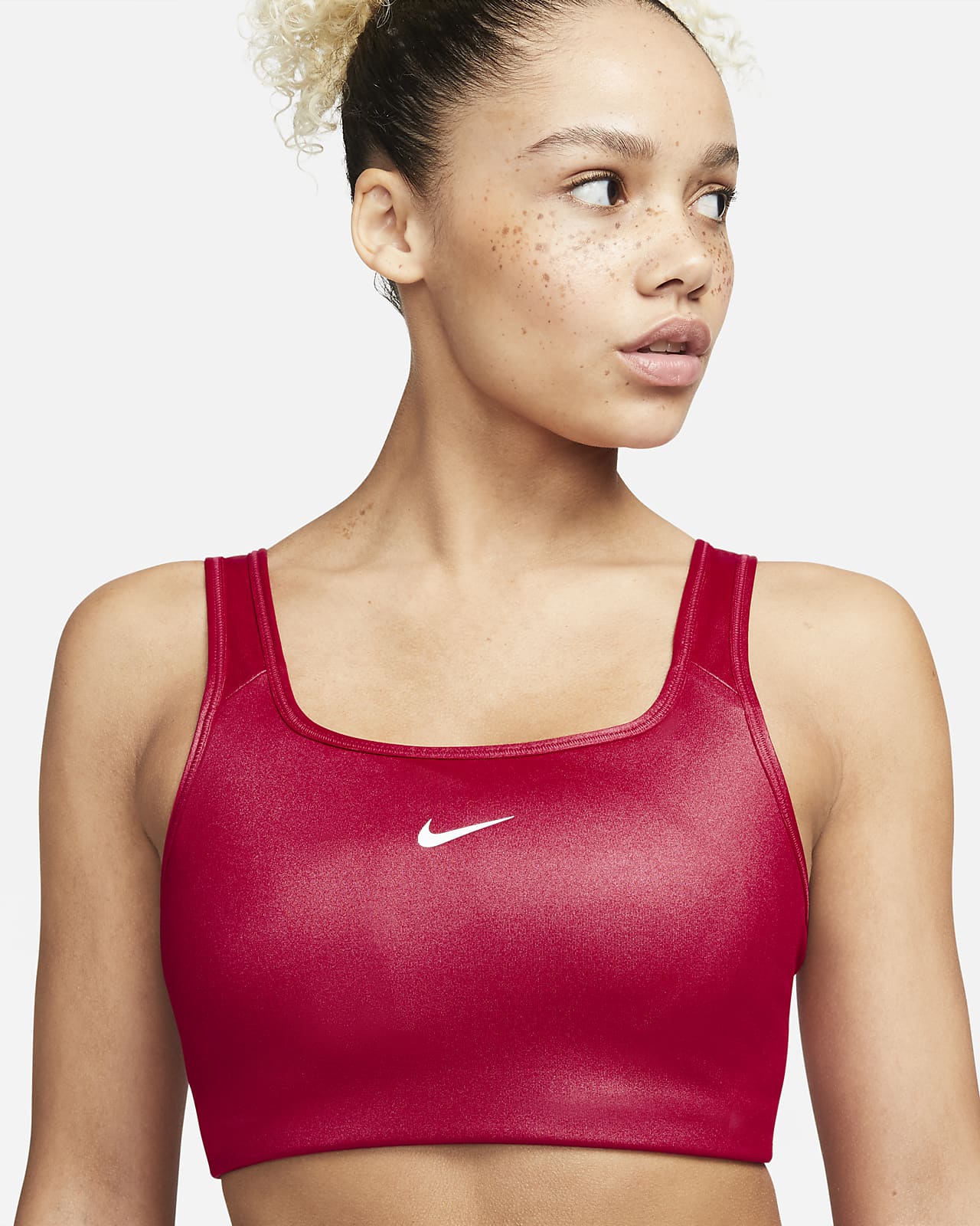 טופ וחולצת קרופ נייק לנשים Nike RED TOP - אדום יין