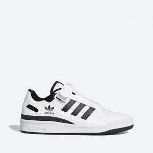 נעלי סניקרס אדידס לגברים Adidas Originals Forum Low CL - לבן/שחור