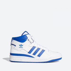 נעלי סניקרס אדידס לגברים Adidas Originals Forum Mid - כחול/לבן