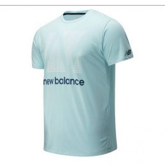 חולצת טי שירט ניו באלאנס לגברים New Balance Graphic Heathertech - כחול