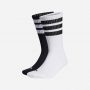 גרב אדידס לגברים Adidas Originals Originals 3-Stripes Crew Socks 2-Pack - שחור