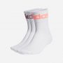 גרב אדידס לגברים Adidas Originals Fold-Cuff Crew Socks 3-pack - לבן