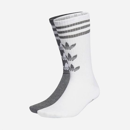 גרב אדידס לגברים Adidas Originals High Socks 2 Pairs - לבן הדפס