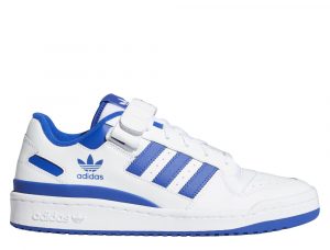 נעלי סניקרס אדידס לגברים Adidas Originals Forum Low CL - לבן/כחול