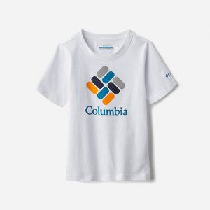 חולצת T קולומביה לגברים Columbia Valley Creek Short Sleeve Graphic Shirt - לבן