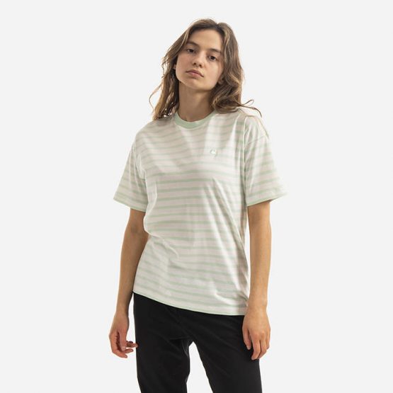 חולצת T קארהארט לנשים Carhartt WIP Robie Stripe - ירוק