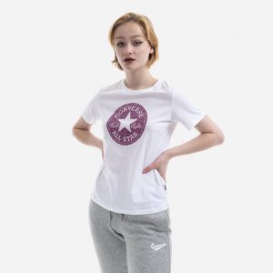 חולצת T קונברס לנשים Converse Chuck Patch Leopard - לבן