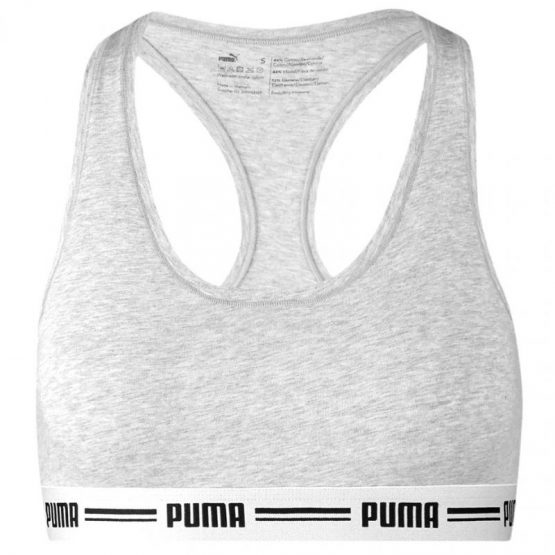 טופ וחולצת קרופ פומה לנשים PUMA Racer Back Top 1P Hang Sports Bra W - אפורכסף
