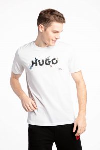 חולצת T הוגו בוס לגברים HUGO BOSS Dulive - לבן