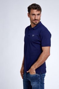 חולצת פולו גאנט לגברים GANT smll logo - כחול כהה