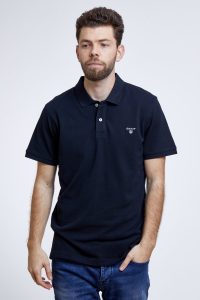 חולצת פולו גאנט לגברים GANT smll logo - שחור