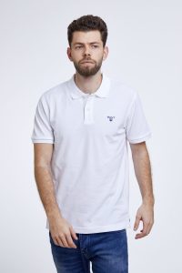 חולצת פולו גאנט לגברים GANT smll logo - לבן