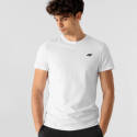 חולצת T פור אף לגברים 4F REGULAR PLAIN T-SHIRT - לבן