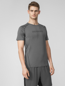 חולצת אימון פור אף לגברים 4F DRY-FIT TRAINING SHIRT - אפור כהה/אפור בהיר