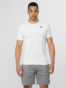 חולצת טי שירט פור אף לגברים 4F DRY-FIT SLIM TRAINING SHIRT - לבן