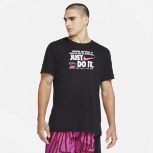 חולצת T נייק לגברים Nike Camiseta Dri-FIT Masculina - שחור/לבן