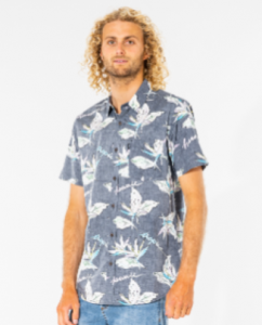 חולצה מכופתרת ריפ קרל לגברים RIP CURL HAWAII TROPICS - כחול/לבן