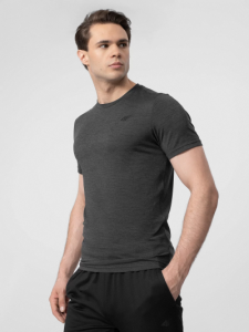 חולצת אימון פור אף לגברים 4F REGULAR QUICK-DRYING TRAINING SHIRT - אפור כהה