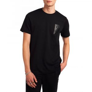 חולצת T פרד פרי לגברים FRED PERRY Printed Chest Patch - שחור