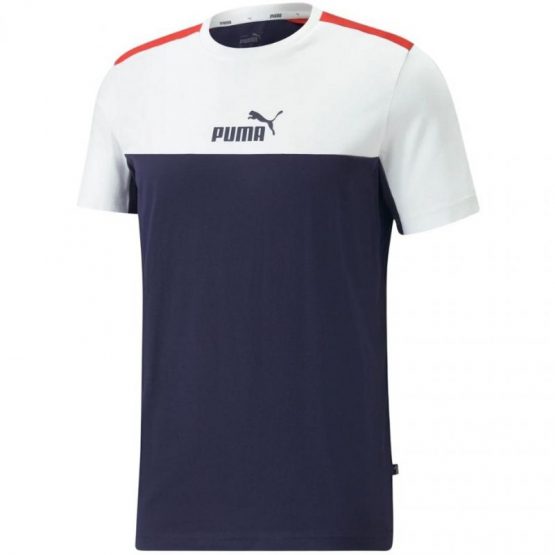 חולצת T פומה לגברים PUMA Puma ESS + Block Tee M - לבן