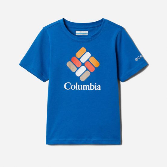 חולצת T קולומביה לגברים Columbia Valley CreekTM Short Sleeve Graphic Shirt - כחול