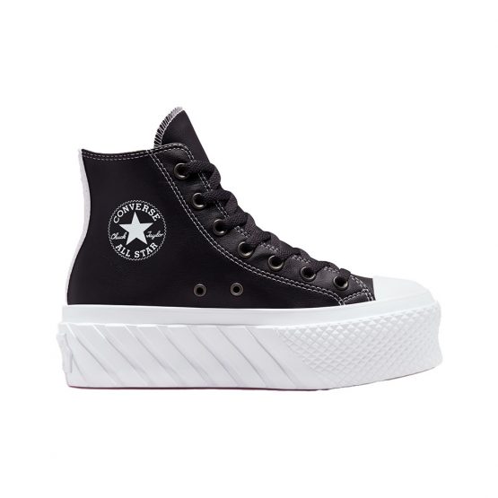 נעלי סניקרס קונברס לנשים Converse Chuck Taylor Lift 2X Platform - שחור/לבן