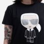 חולצת T קרל לגרפלד לנשים Karl Lagerfeld Ikonic Karl T- Shirt - שחור