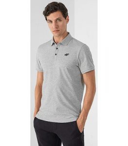 חולצת פולו פור אף לגברים 4F Polo Shirt - אפורכסף