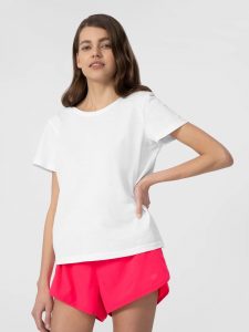 חולצת טי שירט פור אף לנשים 4F  PLAIN T-SHIRT - לבן