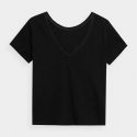חולצת T פור אף לנשים 4F  PLAIN T-SHIRT - שחור