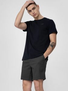 חולצת T פור אף לגברים 4F  SMOOTH T-SHIRT - שחור
