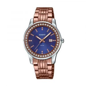 שעון קסיו לנשים CASIO LTP1358R-2A - חום  כסף