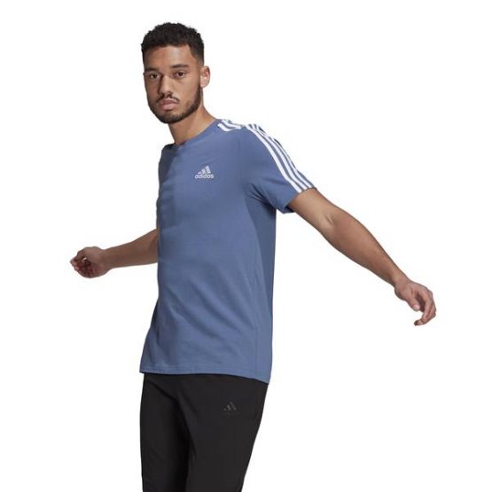 חולצת טי שירט אדידס לגברים Adidas 3-STRIPES TEE - כחול